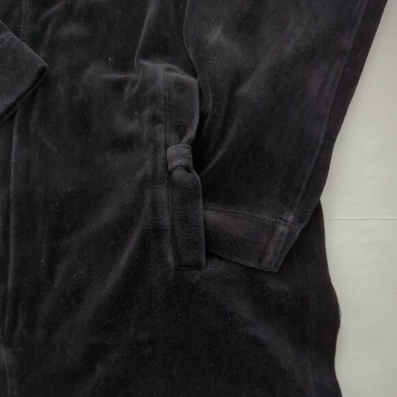 T by TALBOTS Black Velour Open Front Long Sleeve Cardigan Women's Size M - Picture 2 of 7